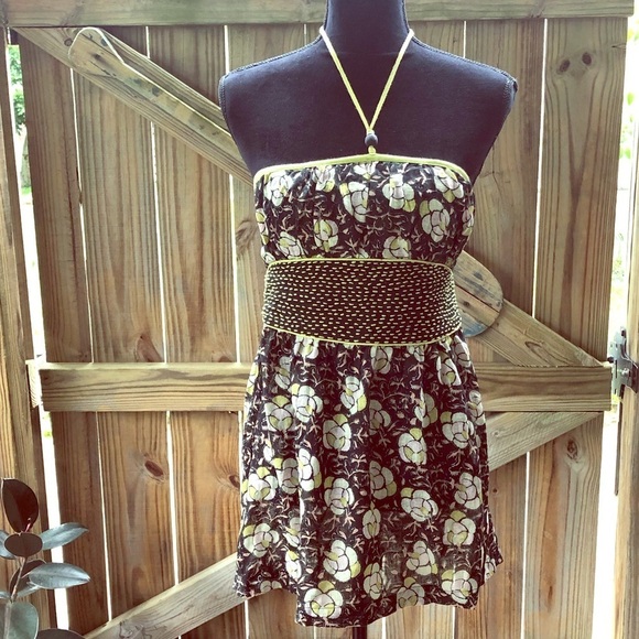 Free People Floral Linen Halter Top - Picture 1 of 5